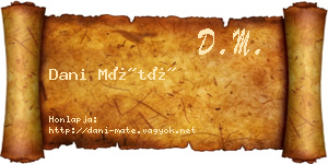 Dani Máté névjegykártya