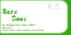 mate dani business card